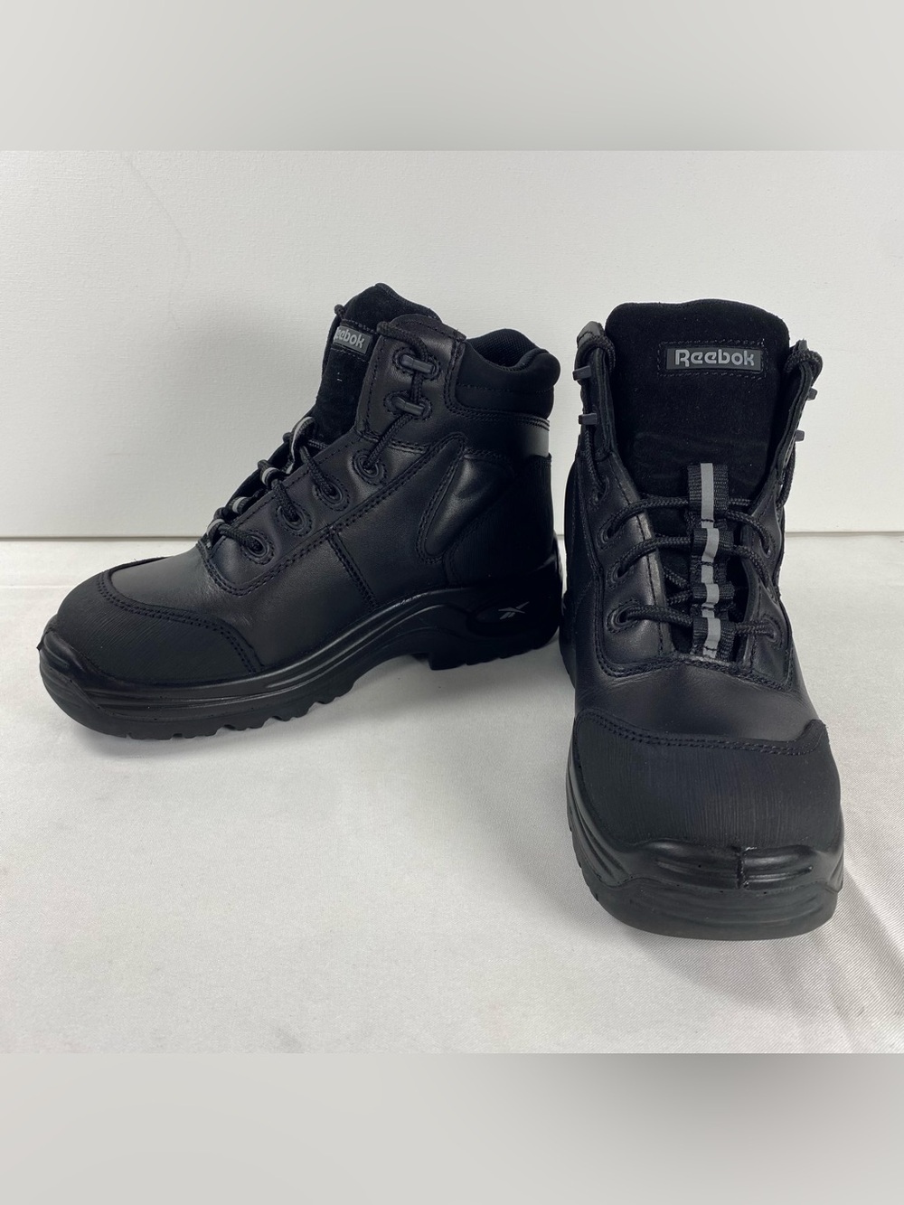 Reebok Trainex RB6750 Mens 6M Black 6in Safety Toe Work Boots Leather NWOB
